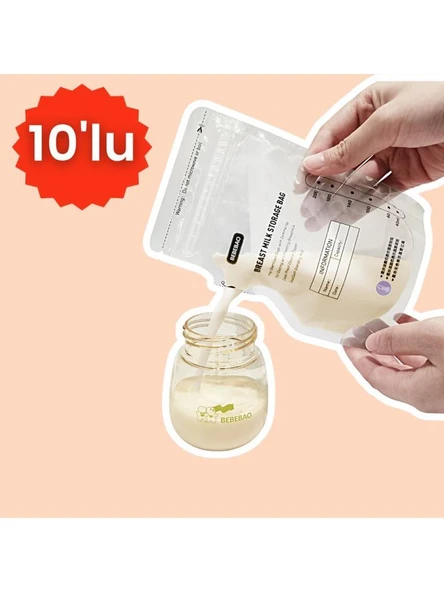 Bebebao Anne Sütü Saklama Poşeti 200 ml 10'lu ürün görseli 1