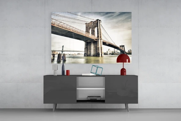 Brooklyn Köprüsü Cam Tablo - Resim 8