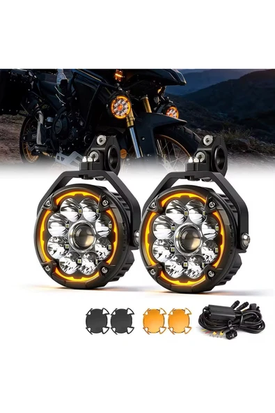 E-Mark- Tip Onaylı Beemax Angel Hardcap Pro Model Motosiklet Sis Farı ürün görseli 1