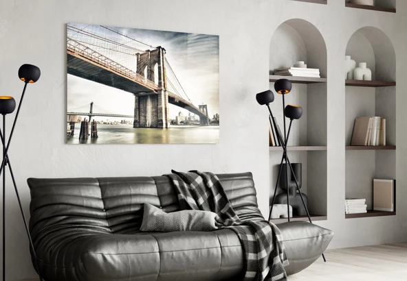 Brooklyn Köprüsü Cam Tablo - Resim 4