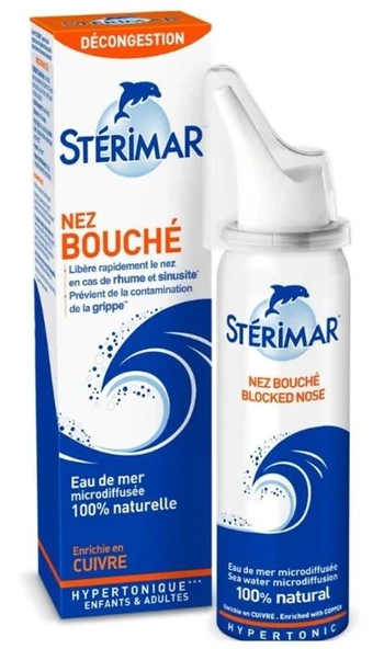 Sterimar Tıkalı Burun Hipertonik Deniz Suyu Spreyi 100ml ürün görseli 1
