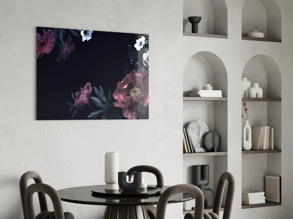 Çiçek Desenli Cam Tablo - Resim 5