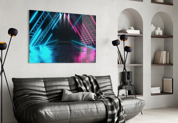 Neon Işıklar Cam Tablo - Resim 4
