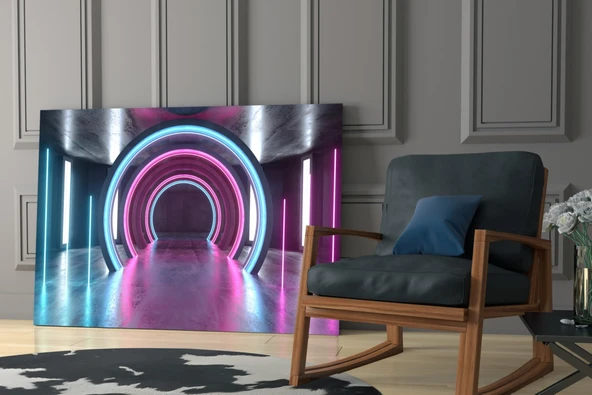Neon Işıklar Cam Tablo - Resim 6
