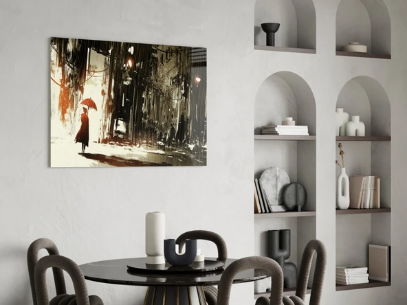 Yağmurlu Şehir Cam Tablo - Resim 5