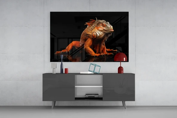 Komodo Ejderhası Cam Tablo - Resim 8