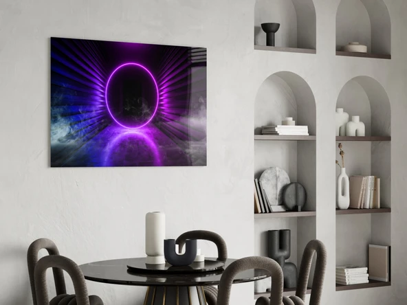 Neon Işıklar Cam Tablo - Resim 5