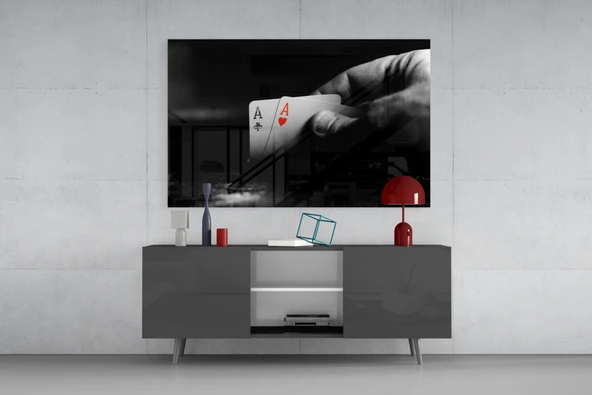 Oyun Kartları Cam Tablo - Resim 8