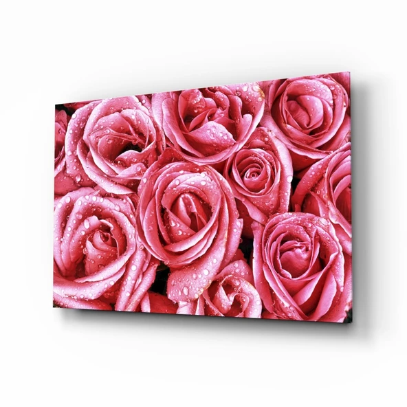 Pembe Gül Cam Tablo ürün görseli 1