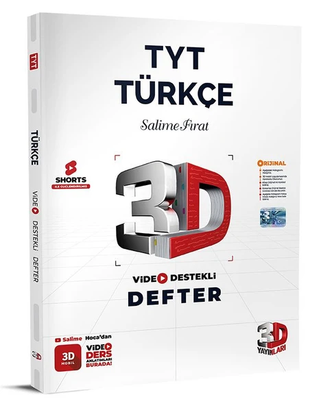 3D TYT Türkçe Video Destekli Defter ürün görseli 1