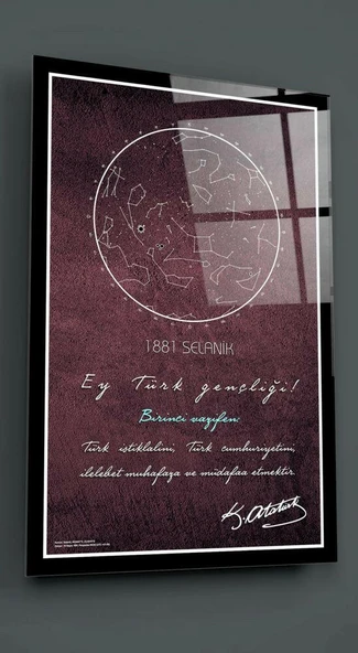 Atatürk Cam Tablo - Resim 2