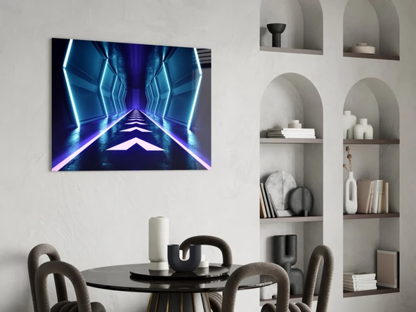 Neon Işıklar Cam Tablo - Resim 5