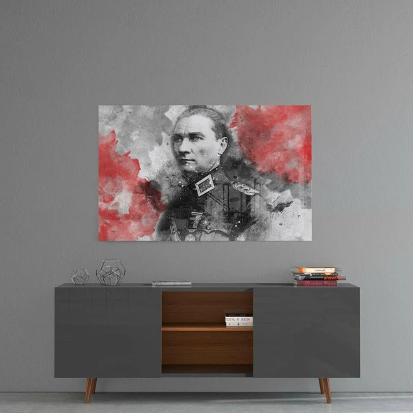 Baş Kumandan Atatürk Cam Tablo - Resim 4