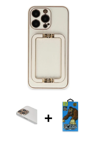 MARSİLYAN™- iPhone 13 Pro Max Kılıf Kozmos Minimal Prime - Siyah 18D Cam Ekran Koruyucu + Pers Alüminyum Kamera Lens - G ürün görseli 1