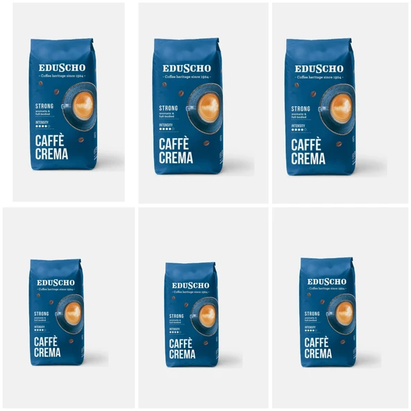 Eduscho Caffe Crema Strong 1 kg Çekirdek Kahve Almanya Menşeli Aromatik ve Dolgun Lezzet 6 KG ürün görseli 1