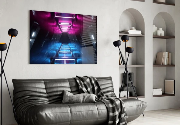 Neon Işıklar Cam Tablo - Resim 4