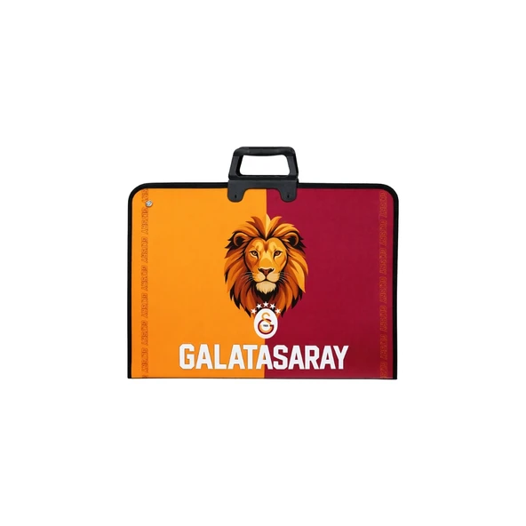 Galatasaray Lisanslı Parçalı Aslan Baskılı Proje Çantası - Askılı Fermuarlı Resim Çantası 35X50 cm ürün görseli 1