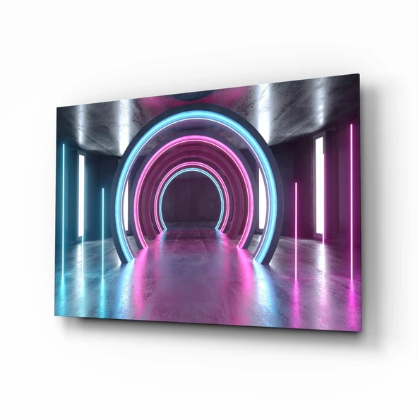 Neon Işıklar Cam Tablo ürün görseli 1