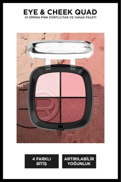 L'Oreal Paris Eye & Cheek Quad - 01 Spring Pinks Dörtlü Far ve Yanak Paleti ürün görseli 1