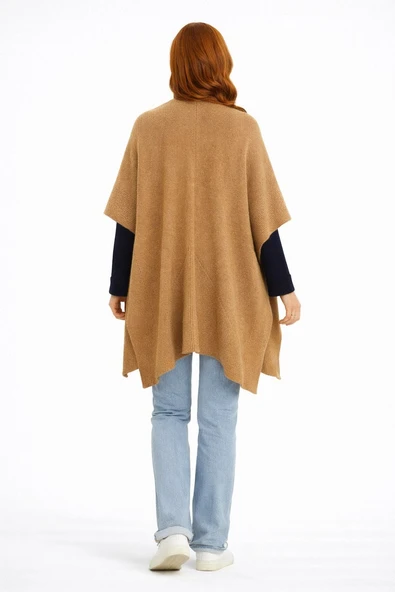 Kadın Triko Camel Omuz Şalı - Camel - Resim 3