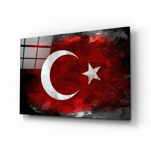 Türk Bayrağı Cam Tablo ürün görseli 1