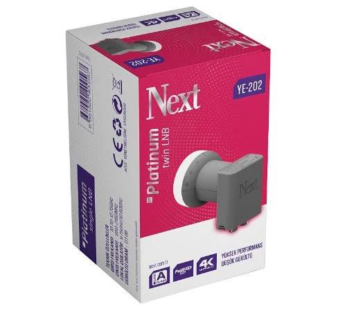 Next YE-202 Platinum 0.1dB Full HD 4K Twin İki Çıkışlı Lnb-AMBALAJ HASARLI SIFIR ÜRÜN ürün görseli 1
