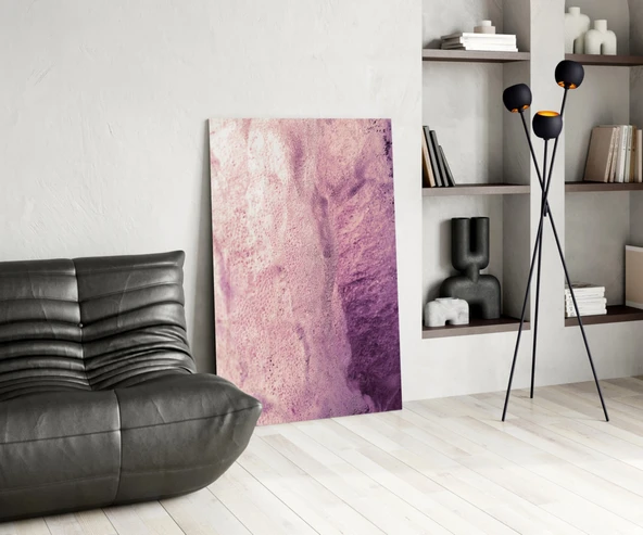 Pembe Soyut Desen Cam Tablo - Resim 5