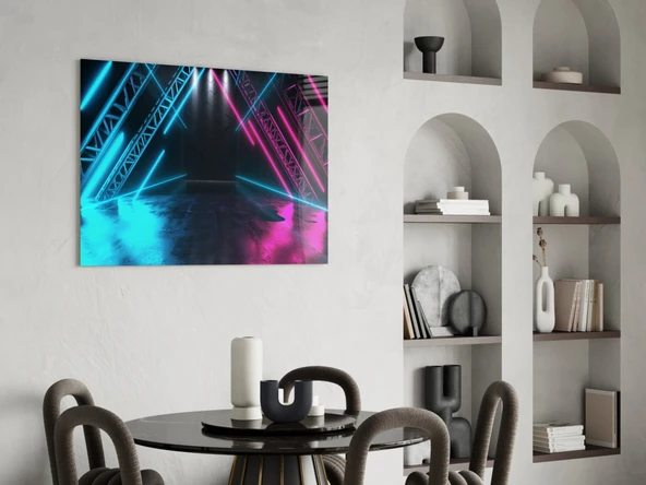 Neon Işıklar Cam Tablo - Resim 5