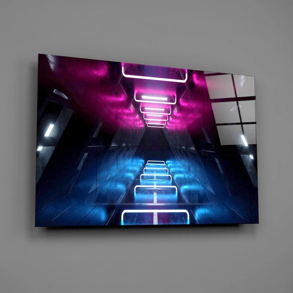 Neon Işıklar Cam Tablo - Resim 2