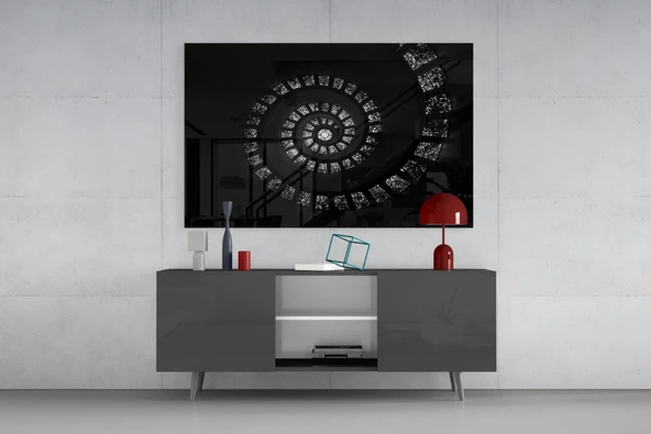 Spiral Merdivenler Cam Tablo - Resim 8