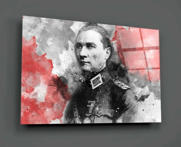 Baş Kumandan Atatürk Cam Tablo - Resim 2