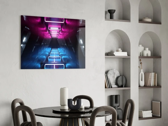 Neon Işıklar Cam Tablo - Resim 5