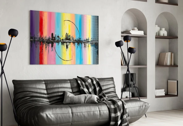 Şehir Silüeti Cam Tablo - Resim 4