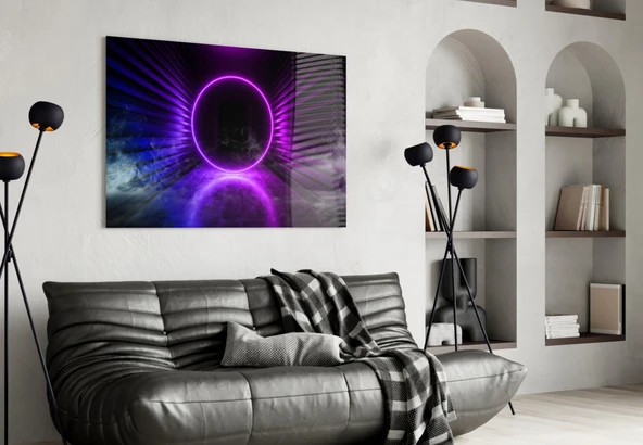 Neon Işıklar Cam Tablo - Resim 4
