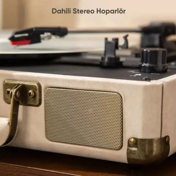 Fressi FR-P101 Zenitte Dahili Hoparlörlü Pikap Müzik Kutusu Usb+Rca+Bluetooth ürün görseli 1