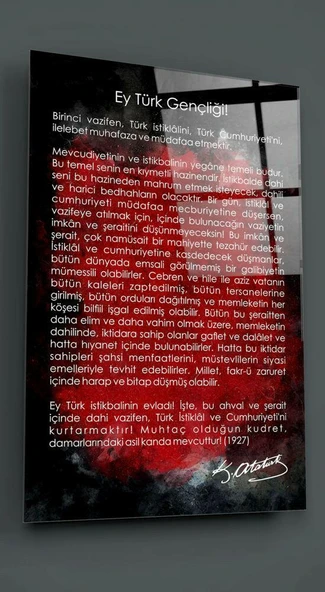 Gençliğe Hitabe Cam Tablo - Resim 2