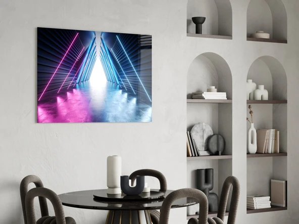 Neon Işıklar Cam Tablo - Resim 5