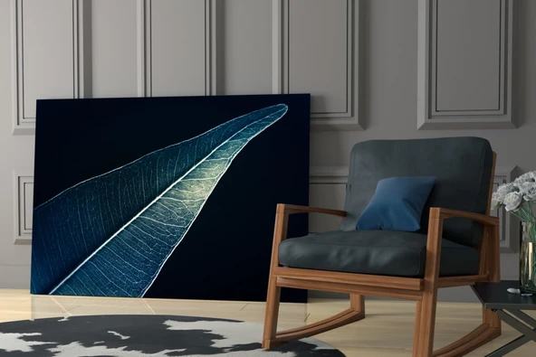 Yeşil Yaprak Cam Tablo - Resim 6