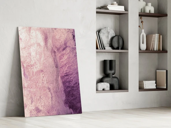 Pembe Soyut Desen Cam Tablo - Resim 6