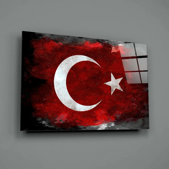 Türk Bayrağı Cam Tablo - Resim 2