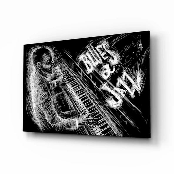 Caz Blues Müziği Cam Tablo ürün görseli 1