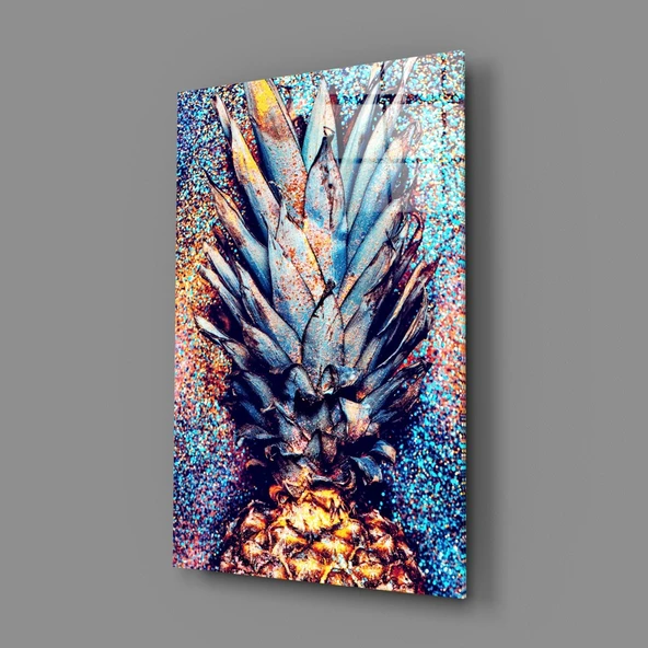 Renkli Ananas Cam Tablo - Resim 2