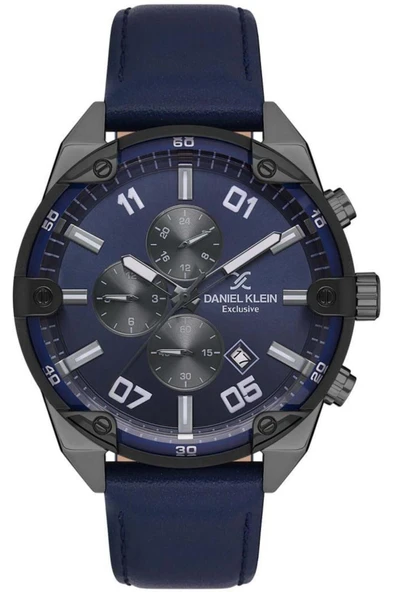 Daniel Klein DK101-DKE.1.10532-3 LACİVERT DERİ KORDON ERKEK KOL SAATİ ürün görseli 1