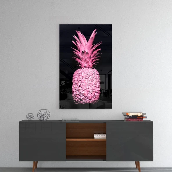 Pembe Ananas Cam Tablo - Resim 8