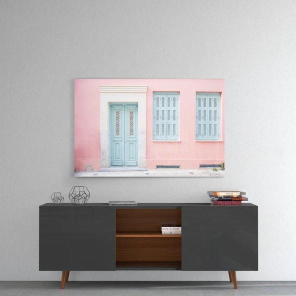 Pembe Ev Cam Tablo - Resim 8