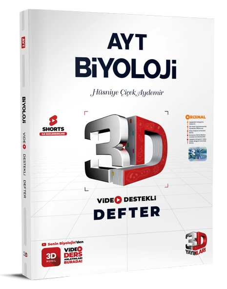 3D AYT Biyoloji Video Destekli Defter ürün görseli 1