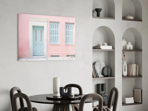 Pembe Ev Cam Tablo - Resim 5
