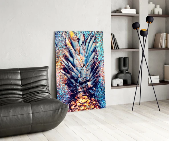 Renkli Ananas Cam Tablo - Resim 5