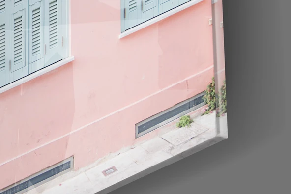 Pembe Ev Cam Tablo - Resim 7