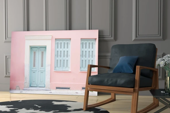Pembe Ev Cam Tablo - Resim 6